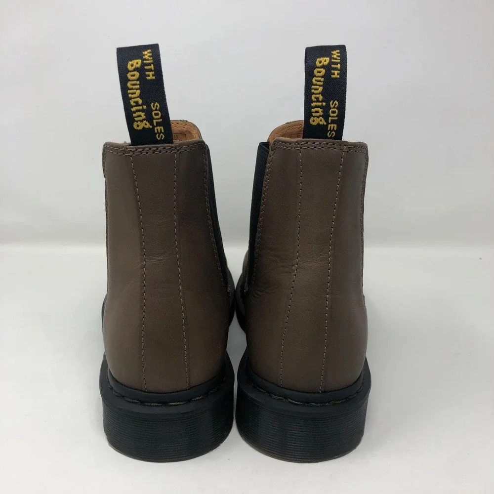 Dr Martens 2976 Yellow Stitch Smooth Leather Chelsea Boots Mens 11 Brown Classic